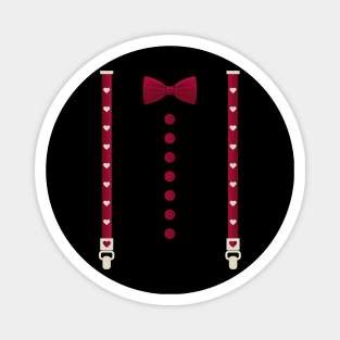 Hearts Bow Tie & Suspenders Valentine's Day Costume Magnet